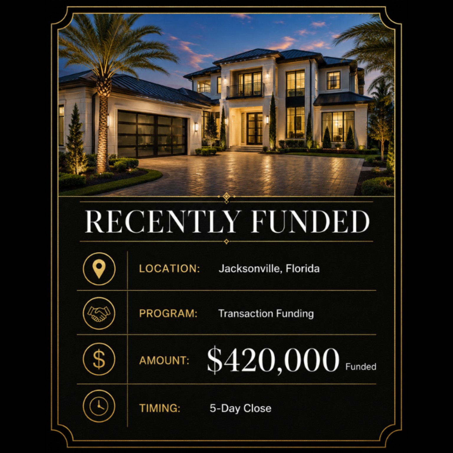 Real estate transaction in Jacksonville, Florida