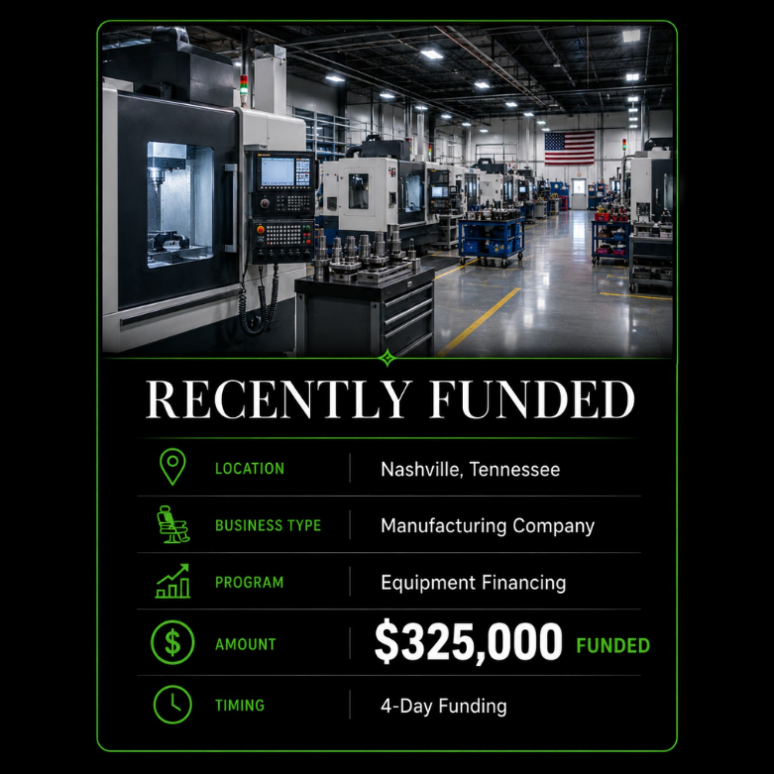 Manufacturing equipment inside a Nashville facility